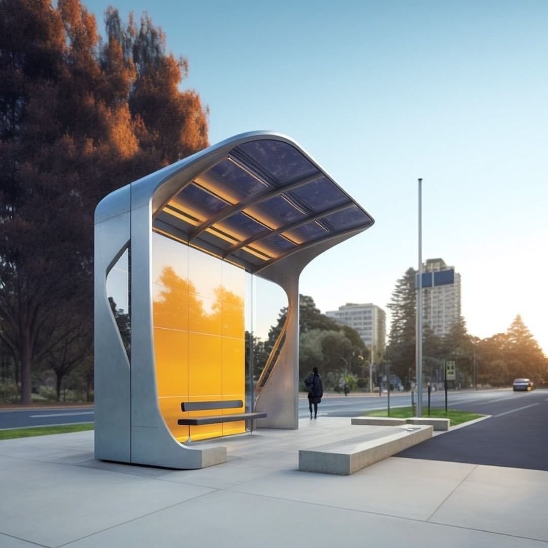 Stainless Steel Bus Shelters, reference design 005